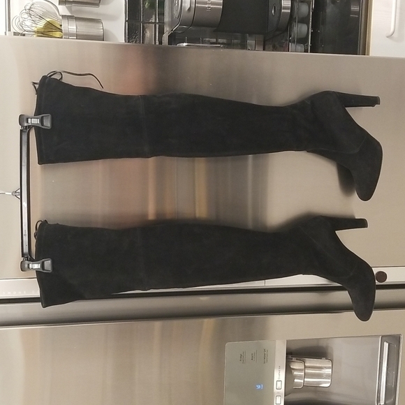 💕STUART WEITZMAN💕 Highland Suede Over-the-Knee Boots ~ Black 7.5 - Picture 6 of 16